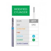 3D Dental Modified Cylinder (Bevel Cylinder), Diamond, Bur, Medium, 877-010M 10/Pk